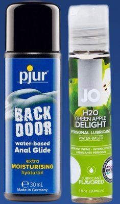 Набір лубрикантів pjur backdoor Comfort water glide 30 мл + System JO Green Apple (30 мл) LB398 фото