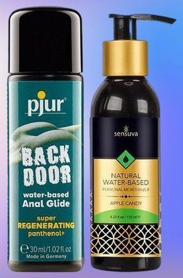 Набір лубрикантів pjur backdoor Regenerating 30 мл + Sensuva Natural Water-Based Apple Candy (125мл) LB547 фото