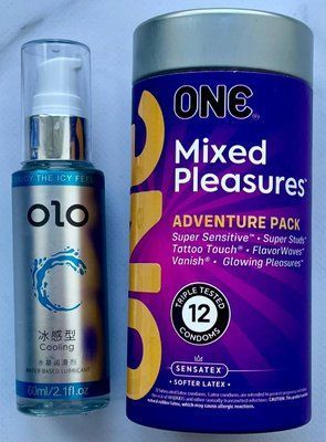 Набір ONE Mixed Pleasures 12 шт - Лубрикант охолоджуючий OLO 60 мл SOS3290 фото