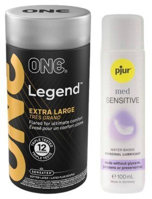 Набор ONE Legend Extra Large 12 шт + Pjur MED Sensitive Glide 100 мл SOS13109 фото