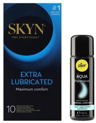 Комплект Skyn ​​Exstra Lube 10 шт + pjur Aqua Panthenol 30 мл SOS13309 фото