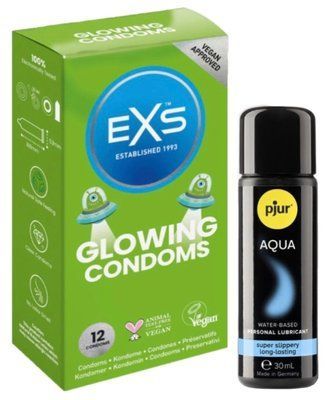 Комплект EXS Glowing 12 шт + Pjur Aqua 30 мл SOS13609 фото