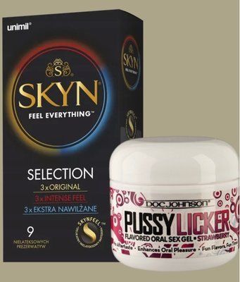 Набор Skyn ​​Selection 9 шт+Гель Doc Johnson Pussy Licker Strawberry (56 г) SOS5077 фото