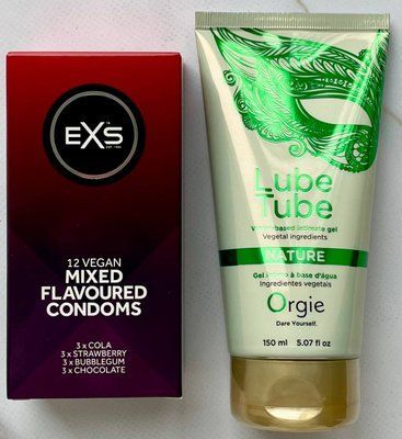 Набір EXS Mixed Flavoured 12 шт + Лубрикант LUBE TUBE NATURE, 150 мл ORGIE SOS3232 фото