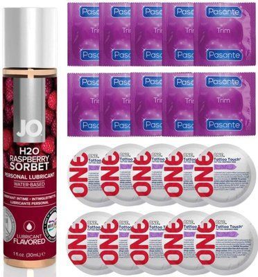 Набір 20 шт Pasante TRIM та ONE Tattoo Touch + System JO H2O &mdash; Raspberry Sorbet(30 мл) SOS4887 фото