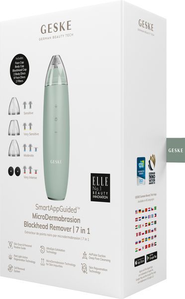Мікродермабразійний пристрій для видалення чорних цяток GESKE MicroDermabrasion Blackhead Remover 7в1 green HB0568 фото