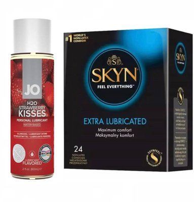 Набір SKYN Extra Lube 24 шт та Лубрикант System JO H2O &mdash; STRAWBERRY KISS 60 ml SOS163 фото