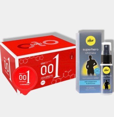 OLO 0.01 ZER Red 10 шт + Пролонгатор pjur Superhero Ultimate Spray 20 мл SOS5913 фото