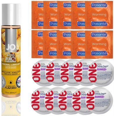 набір 20 шт Pasante + ONE + System JO H2O Juicy Pineapple (30 мл) SOS4635 фото