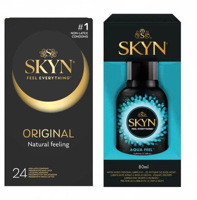Набір: Skyn Original 24 шт. + Лубрикант SKYN AQUA FEEL 80МЛ SOS11807 фото
