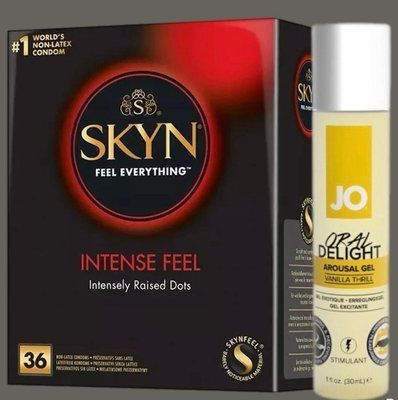 Комплект Skyn ​​Intense feel 36 штук + Гель System JO Oral Delight - Vanilla Thrill (30 мл) SOS5406 фото
