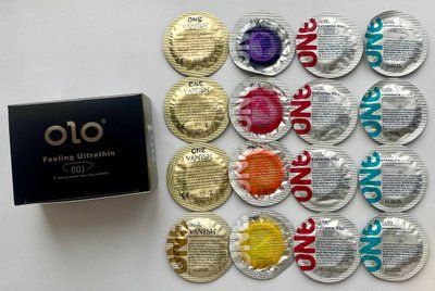 Набір 26 штук OLO Feeling Ultrathin 001 + ONE Color Sensations, Extreme Ribs, Pleasure plus, Vanish SOS2240 фото