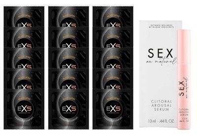 Комплект EXS Black Latex 15 шт + Bijoux Indiscrets Sex au Naturel Clitorale Arousal Serum 5 мл SOS14658 фото
