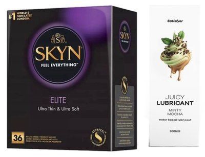 Набор Лубрикант Satisfyer Minty Mocha 300мл + SKYN Elite 36 шт. SOS12809 фото