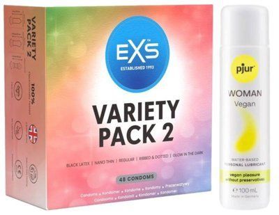 Набір EXS Variety pack 2 (48 шт) + pjur Woman Vegan 100 мл SOS13409 фото