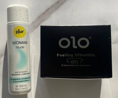 Комплект OLO Feeling Ultrathin 001 10шт + Змазка на водній основі pjur Woman Nude 100 мл SOS2190 фото