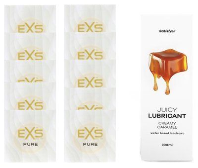 Набір: EXS Pure 10 шт. + Лубрикант Satisfyer Creamy Caramel 300 мл SOS11201 фото