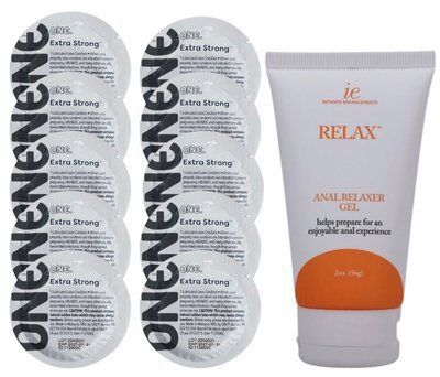 Комплект ONE Extra Strong 10 шт + Doc Johnson RELAX Anal Relaxer (56 г) SOS14160 фото