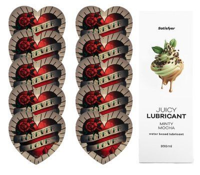Комплект Pasante Heart 10шт. + Лубрикант Satisfyer Juicy Lubricant Minty Mocha 300 мл SOS11557 фото