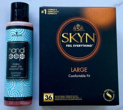 Комплект SKYN Large 36 шт - Лубрикант Sensuva Handipop Cotton Candy (125 мл) SOS3390 фото