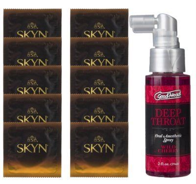 Комплект SKYN Passion Daiquiri 10 шт + Doc Johnson GoodHead DeepThroat Spray Wild Cherry (59 мл) SOS13659 фото