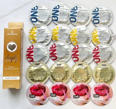 Набор 20 шт - ONE Super Studs, Classic, Vanish, Extreme ribs, Flavor Waves + Sensuva Deeply Love Salted Caramel(29 мл) SOS1889 фото