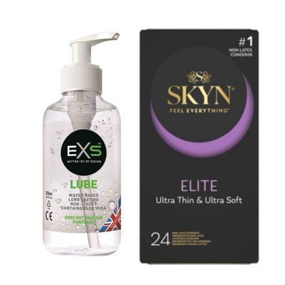 Набор Skyn ​​Elite 24 шт. + Лубрикант EXS Aloe 250 мл (прозрачный) SOS4339 фото
