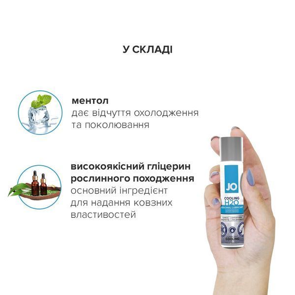 Охлаждающая смазка на водной основе System JO H2O COOLING (60 мл) с ментолом, растительный глицерин SO1680 фото