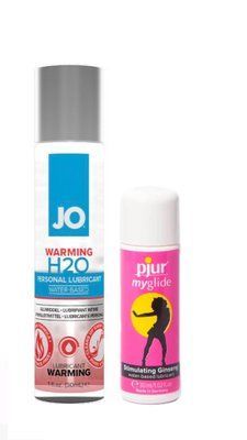 Набір лубрикантів System JO H2O WARMING (30 мл) + pjur my glide 30 мл, з женьшенем LB180 фото