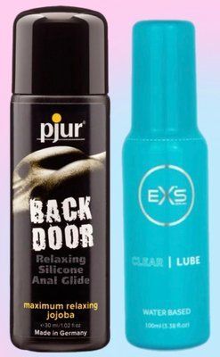 Набір лубрикантів pjur backdoor anal Relaxing jojoba silicone 30 мл + EXS Clear Lube Water Based 100 мл LB847 фото