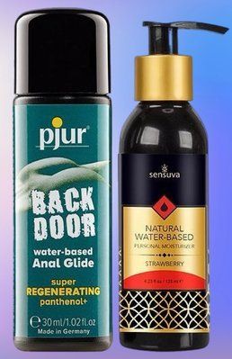 Набір лубрикантів pjur backdoor Regenerating 30 мл + Sensuva Natural Water-Based Strawberry (125мл) LB548 фото