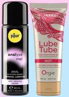 Набір лубрикантів pjur analyse me! Relaxing jojoba silicone 30 мл + LUBE TUBE HOT, 150 мл ORGIE LB647 фото