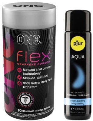 Комплект ONE Flex Graphene 10 штук + Pjur Aqua 100 мл SOS12960 фото