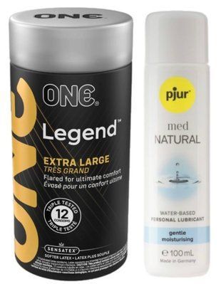 Комплект ONE Legend Extra Large 12шт + Pjur MED Natural Glide 100 мл SOS13110 фото