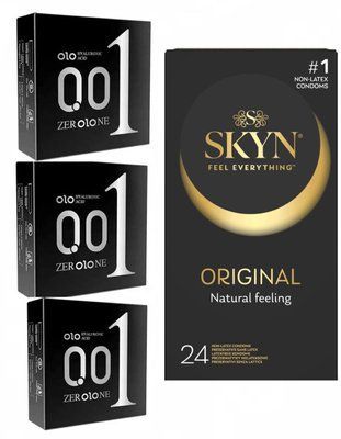 Набір : OLO ультратонкі з гіалуроновою змазкою 3x3 (9 шт) та SKYN ORIGINAL 24 шт SOS136 фото