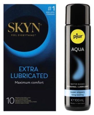 Комплект Skyn ​​Exstra Lube 10 шт + pjur Aqua 100 мл SOS13310 фото