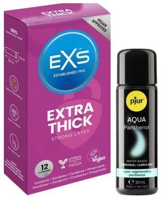 Комплект EXS Extra Safe (12 шт) + Pjur Aqua Panthenol 30 мл SOS13560 фото