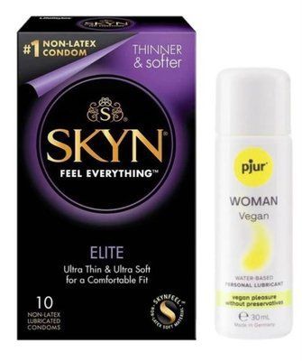 Комплект SKYN Elite 10 шт + Pjur Woman Vegan 30 мл SOS13160 фото