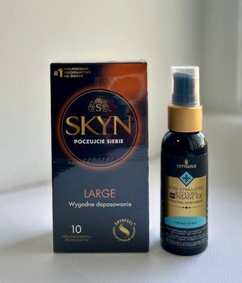 SKYN Large &mdash; 10 шт та Лубрикант Sensuva - Ultra-Stimulating & Cooling On Insane Ice 57 ml SOS1043 фото