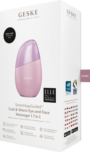Масажер для обличчя GESKE Cool&Warm Eye and Face Massager 7в1 pink HB0291 фото