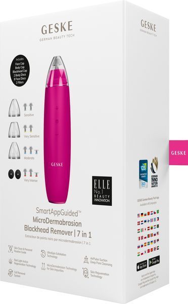 Микродермабразионное устройство для удаления черных точек GESKE MicroDermabrasion Blackhead Remover 7в1 magenta HB0569 фото