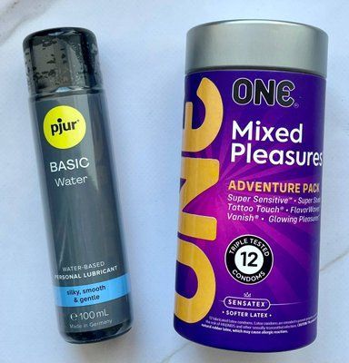 Набор ONE Flavor Waves 12 шт + Лубрикант pjur Basic waterbased 100 мл SOS2041 фото