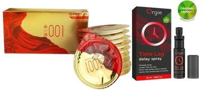 10шт. Olo Red Gold+Спрей пролонгатор для чоловіків Time Lag, 25 мл. ORGIE SOS6640 фото