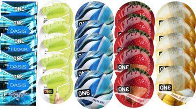 Набор из 25 шт One Oasis Premium + ONE Color + ONEFreshMint + ONEChocolateStrawberry + ONEBanana SOS8487 фото