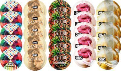 Набір з 25 шт One Extreme ribs + ONE 𝐕𝐀𝐍𝐈𝐒𝐇 + ONE Tattoo Touch + 𝐎𝐍𝐄 Bubblegum + ONE Banana Split SOS8238 фото