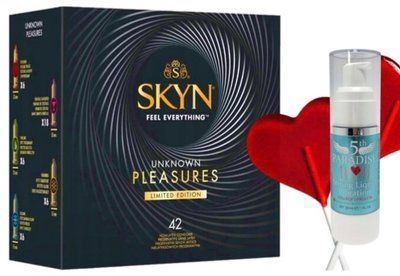 Набор из SKYN Pleasures (42 шт) + Жидкий вибратор 5th Paradise Liquid Vibrator &mdash; Леденец (30 мл) SOS10049 фото