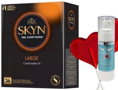 Набор из SKYN Large (36 шт) + Жидкий вибратор 5th Paradise Liquid Vibrator &mdash; Леденец (30 мл) SOS9949 фото