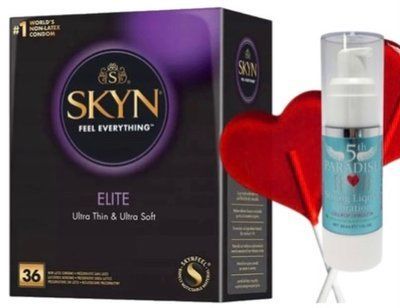 Набор из SKYN Elite 36 шт + Жидкий вибратор 5th Paradise Liquid Vibrator &mdash; Леденец (30 мл) SOS10249 фото