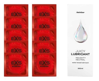 Комплект: EXS Warming 10 шт. + Лубрикант Satisfyer Naughty Neutral 300 мл SOS11406 фото