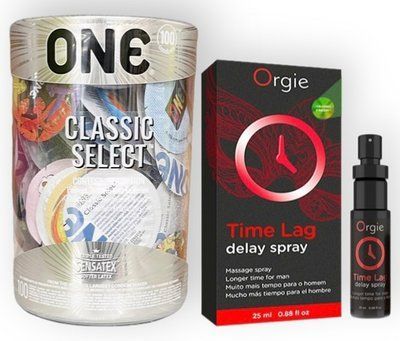 Набор из ONE Classic Select 100 шт + ORGIE Time Lag, 25 мл SOS8989 фото